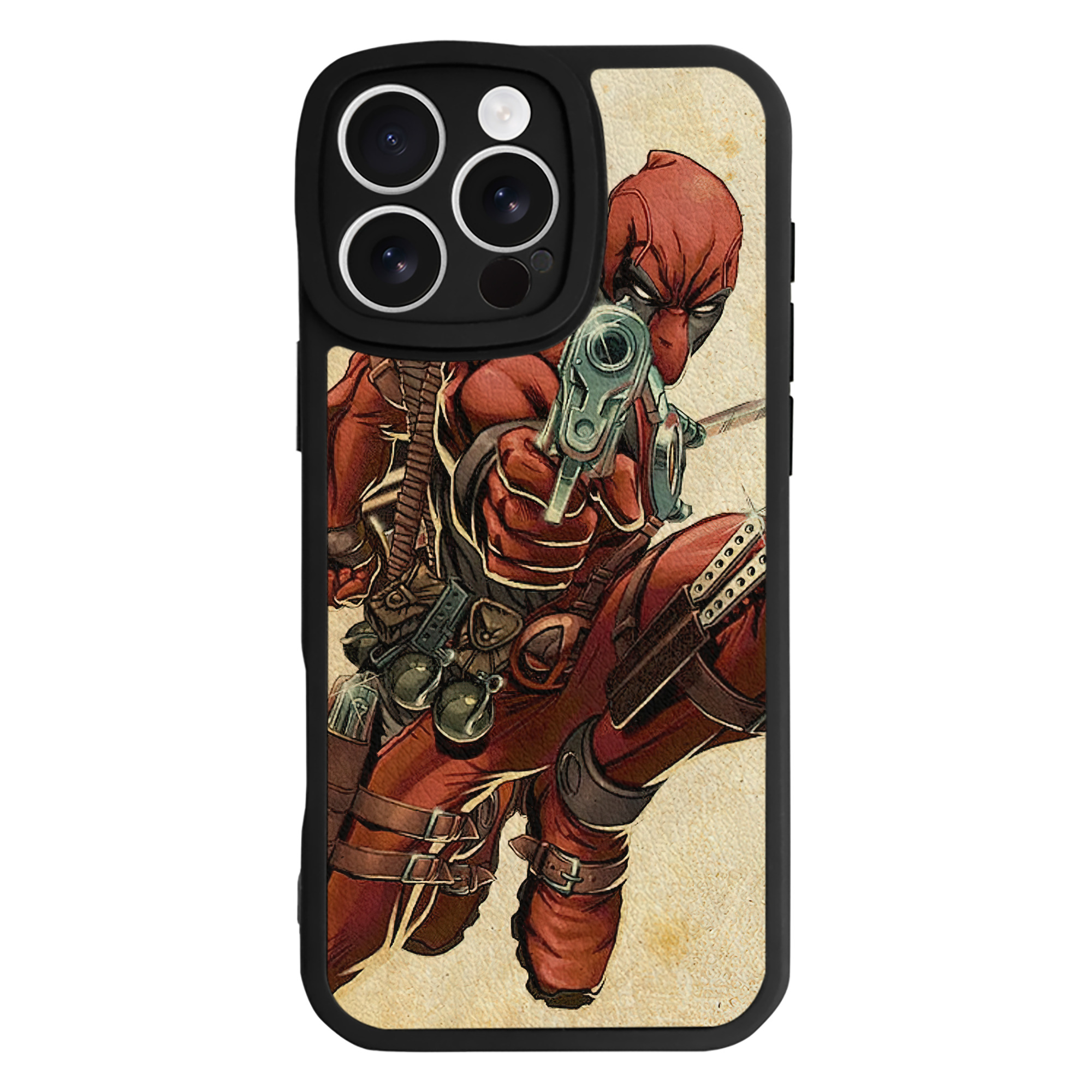 （画像用） Deadpool デッドプール 【iPhone 16シリーズ対応】シリコンスマホケース（レザー調） 材質：シリコン